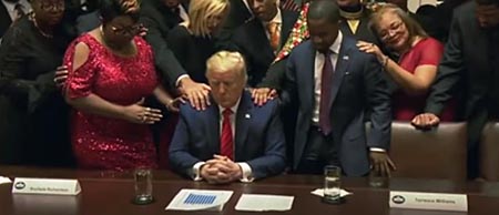 Trump being prayed on